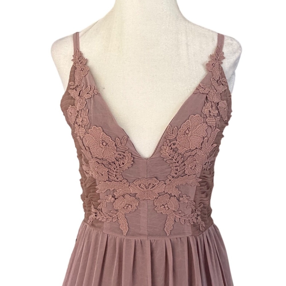 Mia Joy Joyfolie Mckenna Impact Maxi Dress Rose Taupe Wedding Dress XS - Picture 4 of 12